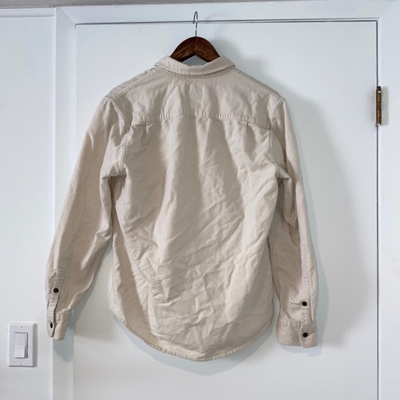 100% cotton cream-colored Lucky Brand flannel button-up. Heavyweight. Men’s S. - Picture 2 of 4